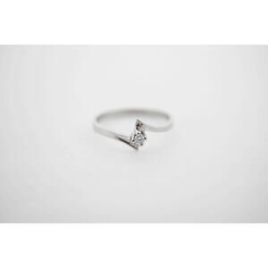 Vintage Estate Sale 18k White Gold Diamond Engagement Ring Size 6.75 VS2 F 1.80g